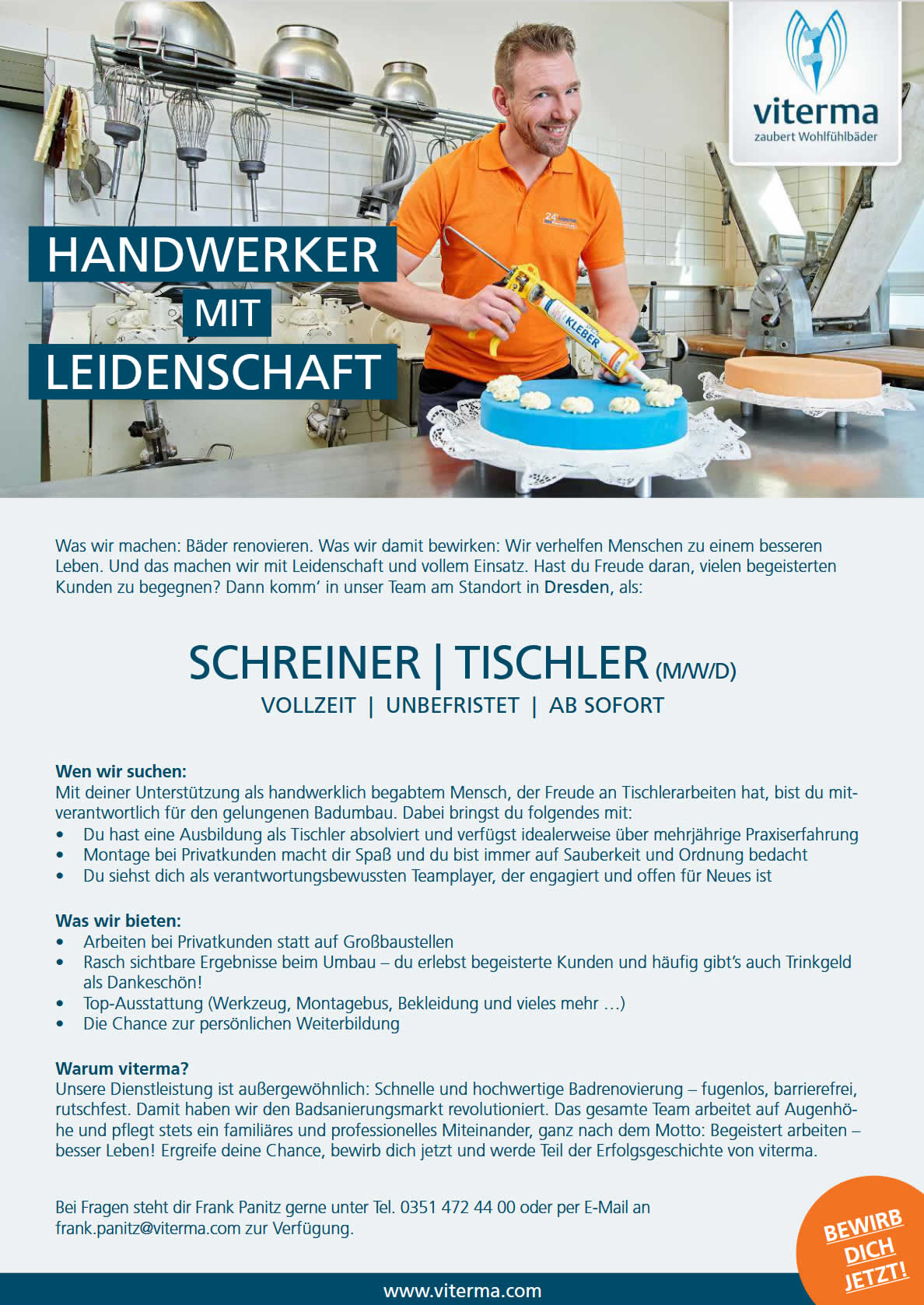 Jobs, Karriere, Schreiner, Tischler, Handwerker, Dresden
